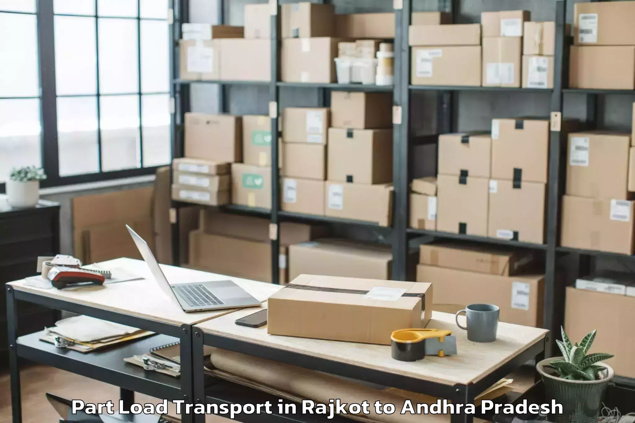 Quality Rajkot to Korukonda Part Load Transport